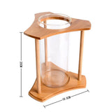 Maxbell Maxbell 1 Pc Creative Bamboo Glass Triangle Fish Tank Desktop Decor - Natural Color