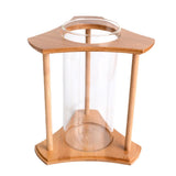 Maxbell Maxbell 1 Pc Creative Bamboo Glass Triangle Fish Tank Desktop Decor - Natural Color