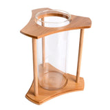 Maxbell Maxbell 1 Pc Creative Bamboo Glass Triangle Fish Tank Desktop Decor - Natural Color