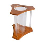 Maxbell Maxbell 1 Pc Creative Bamboo Glass Triangle Fish Tank Desktop Decor - Natural Color