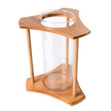 Maxbell Maxbell 1 Pc Creative Bamboo Glass Triangle Fish Tank Desktop Decor - Natural Color