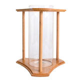 Maxbell Maxbell 1 Pc Creative Bamboo Glass Triangle Fish Tank Desktop Decor - Natural Color
