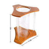 Maxbell Maxbell 1 Pc Creative Bamboo Glass Triangle Fish Tank Desktop Decor - Natural Color