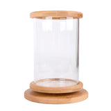Maxbell Maxbell 1 Pc Creative Bamboo Glass Rotatable Aquarium Betta Fish Tank Desktop Decor