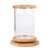 Maxbell Maxbell 1 Pc Creative Bamboo Glass Rotatable Aquarium Betta Fish Tank Desktop Decor