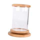 Maxbell Maxbell 1 Pc Creative Bamboo Glass Rotatable Aquarium Betta Fish Tank Desktop Decor