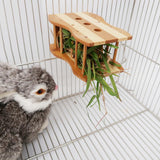 Maxbell Maxbell Hamster Wooden Rack Feeder Hay Grass Nest Holder for Rabbit Guinea Pig Mice