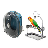 Maxbell Maxbell Travel Bird Parrot Cage Carrier with Stand Perch Cup 8 Colors Light Blue