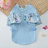 Maxbell Maxbell Traditional Qipao Dress Dog Princess Dress Dog Birthday Party Dress Blue M