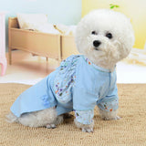 Maxbell Maxbell Traditional Qipao Dress Dog Princess Dress Dog Birthday Party Dress Blue M