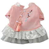 Maxbell Maxbell Pet Chinese Traditional Qipao Dress Clothes Dog Princess Dress  Pink L