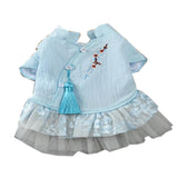 Maxbell Maxbell Pet Chinese Traditional Qipao Dress Clothes Dog Princess Dress  Blue M