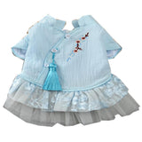 Maxbell Maxbell Pet Chinese Traditional Qipao Dress Clothes Dog Princess Dress  Blue M