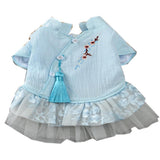 Maxbell Maxbell Pet Chinese Traditional Qipao Dress Clothes Dog Princess Dress  Blue M
