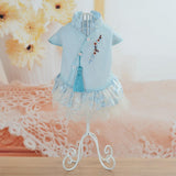 Maxbell Maxbell Pet Chinese Traditional Qipao Dress Clothes Dog Princess Dress  Blue M