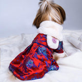 Maxbell 2PCS Female Pet Dog  Princess Dress Clothes Costume Skirt Apparel Red_M/L