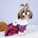 Maxbell 2PCS Female Pet Dog  Princess Dress Clothes Costume Skirt Apparel Red_M/L