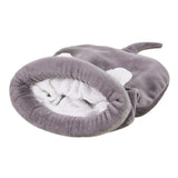 Maxbell Maxbell Cute Cat Kitten Sleeping Bag Winter Warm Soft Nest Kennel Grey/Coffee/Pink Grey