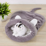 Maxbell Maxbell Cute Cat Kitten Sleeping Bag Winter Warm Soft Nest Kennel Grey/Coffee/Pink Grey