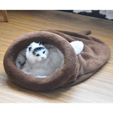 Maxbell Maxbell Cute Cat Kitten Sleeping Bag Winter Warm Soft Nest Kennel Grey/Coffee/Pink Coffee