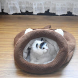 Maxbell Maxbell Cute Cat Kitten Sleeping Bag Winter Warm Soft Nest Kennel Grey/Coffee/Pink Coffee