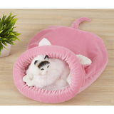 Maxbell Maxbell Cute Cat Kitten Sleeping Bag Winter Warm Soft Nest Kennel Grey/Coffee/Pink Pink