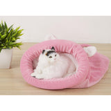 Maxbell Maxbell Cute Cat Kitten Sleeping Bag Winter Warm Soft Nest Kennel Grey/Coffee/Pink Pink