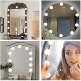 7x10 LED  Makeup Vanity Mirror Lights Bulbs Dimmable Tabletop or Wall