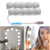7x10 LED  Makeup Vanity Mirror Lights Bulbs Dimmable Tabletop or Wall