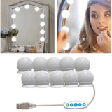 7x10 LED  Makeup Vanity Mirror Lights Bulbs Dimmable Tabletop or Wall