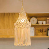 Maxbell  Handmade Macrame Light Shade Chandeliers Hanging Lamp Cover Boho Chic Decor