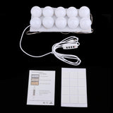 8xVanity  Style LED Mirror Lights Bulbs Kit Lamp Cosmetic 10 Bulbs