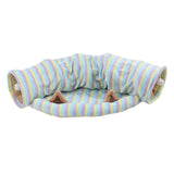 3x2-In-1 Cat Tunnel Tube Cushion Play Pet Toy Interactive Bedding Color bars
