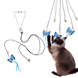 Maxbell 2x Cat Toy Funny Cats Stick Hanging Kitten Interactive Retractable Playing