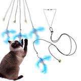 Maxbell 2pcs Cat Toy Funny Cats Stick Hanging Kitten Interactive Retractable Playing