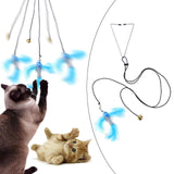 Maxbell 2pcs Cat Toy Funny Cats Stick Hanging Kitten Interactive Retractable Playing