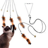 Maxbell 2pcs Cat Toy Funny Cats Stick Hanging Kitten Interactive Retractable Playing