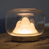 Maxbell Creative Snow Mountain Shape Night Light Ornament Fish Bowl Thickened Glass