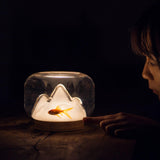 Maxbell Creative Snow Mountain Shape Night Light Ornament Fish Bowl Thickened Glass