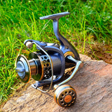 Maxbell Fishing Reel All Metal Spool CNC Metal Handle Saltwater Freshwater DR4000