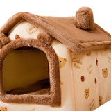 Maxbell Cat Sleeping Bed Dog Kennel Nonslip Winter Warm Semi Enclosed Cat House L