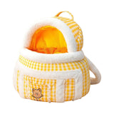 Portable Cat Carrier Bag Backpack Breathable Pet Cage Warm for Walking Yellow 32x25x40cm L - Aladdin Shoppers