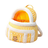 Portable Cat Carrier Bag Backpack Breathable Pet Cage Warm for Walking Yellow 32x25x40cm L - Aladdin Shoppers