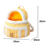 Portable Cat Carrier Bag Backpack Breathable Pet Cage Warm for Walking Yellow 32x25x40cm L - Aladdin Shoppers