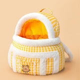 Portable Cat Carrier Bag Backpack Breathable Pet Cage Warm for Walking Yellow 32x25x40cm L - Aladdin Shoppers