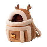 Portable Cat Carrier Bag Backpack Breathable Pet Cage Warm for Walking Brown 28x21x36cm S - Aladdin Shoppers