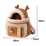 Portable Cat Carrier Bag Backpack Breathable Pet Cage Warm for Walking Brown 28x21x36cm S - Aladdin Shoppers