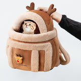Portable Cat Carrier Bag Backpack Breathable Pet Cage Warm for Walking Brown 32x25x40cm L - Aladdin Shoppers