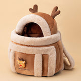Portable Cat Carrier Bag Backpack Breathable Pet Cage Warm for Walking Brown 32x25x40cm L - Aladdin Shoppers