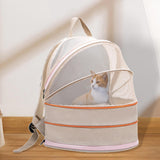 Pet Carrier Backpack Dog Cats Breathable Hiking Foldable Durable Travel Bag Beige - Aladdin Shoppers